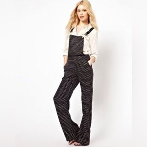 River Island Women's Navy blue And White Polka Dot Smart Dungarees Jumps…